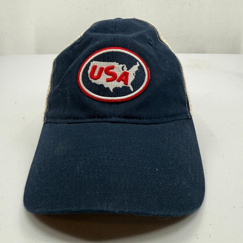 Colosseum Trucker‎ Hat Mens OSFM Navy Blue USA Patch Mesh Snapback Cap